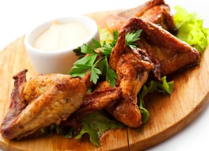 Hot Meat Dishes - Grilled Chicken Wings with White Sauce